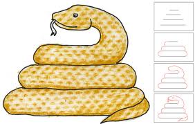 draw a snake, рисуем змею