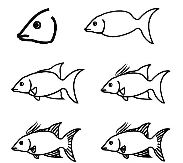 Картинки рыбок для срисовки