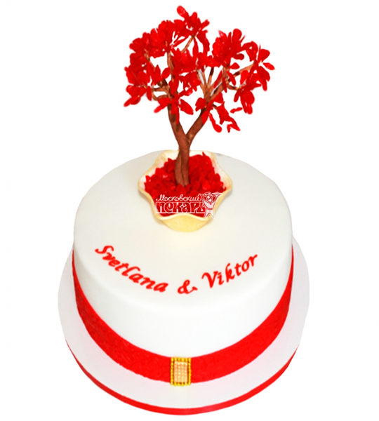 торт на красного дерева свадьбу 27 лет 2