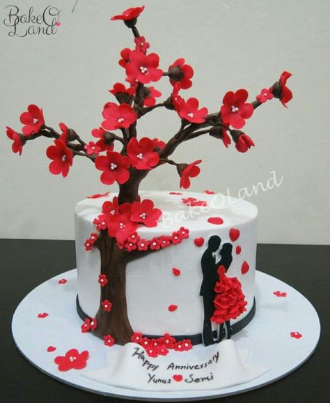 торт на красного дерева свадьбу 27 лет 1