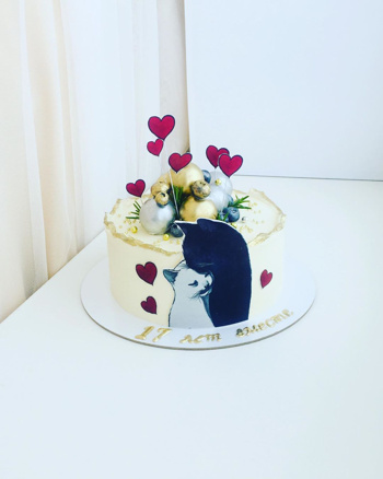 Торт на розовую свадьбу 17 лет брака