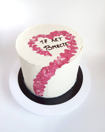 Торт на розовую свадьбу 17 лет брака 3