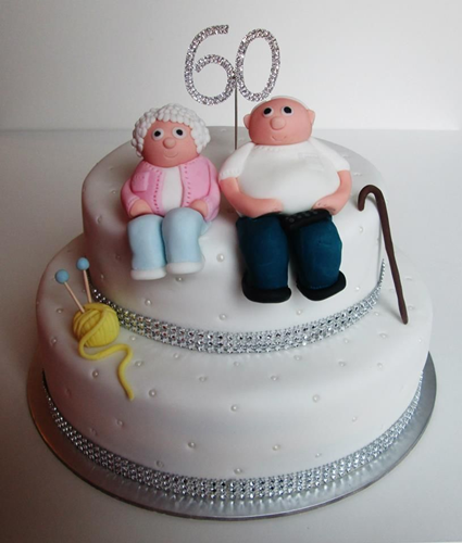 Торт на бриллиантовую свадьбу 60-летие брака 4