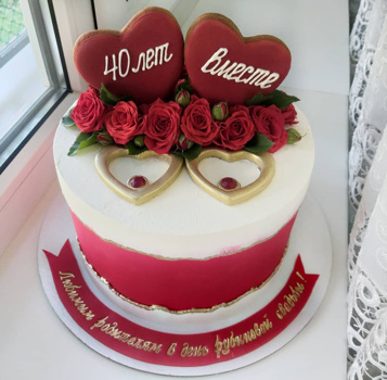 Торт на рубиновую свадьбу 4